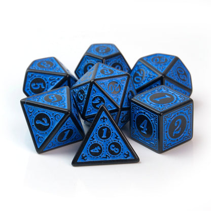 Battlemage Blue Runic Engraved – 7 Pack RPG Dice