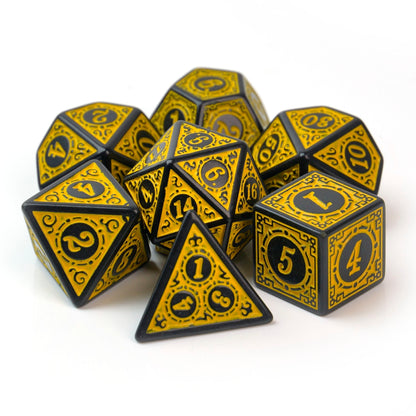 King in Yellow Runic Engraved – 7 Pack RPG Dice