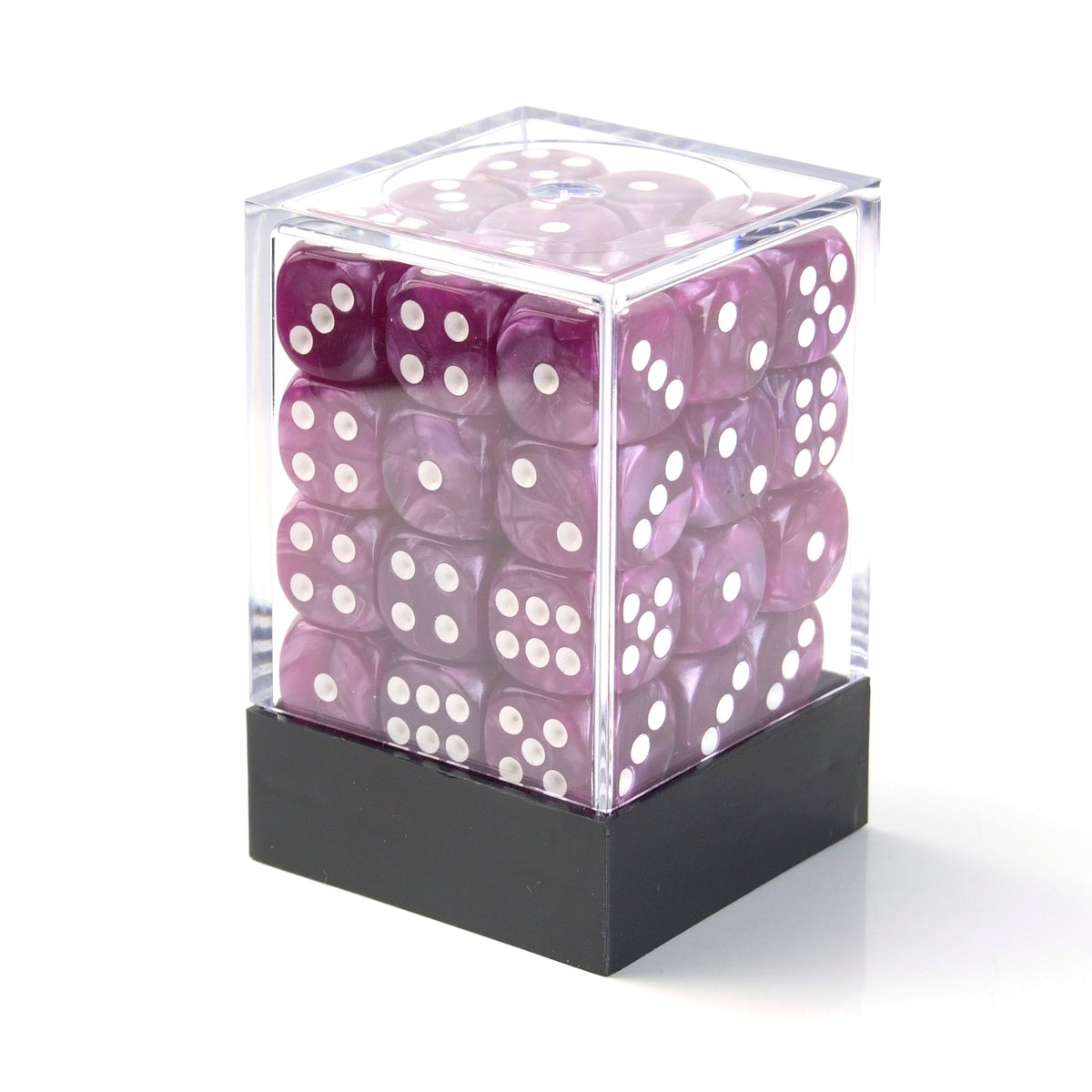 Pearl Rose Red - 12mm Marble D6 Dice – 36 Pack