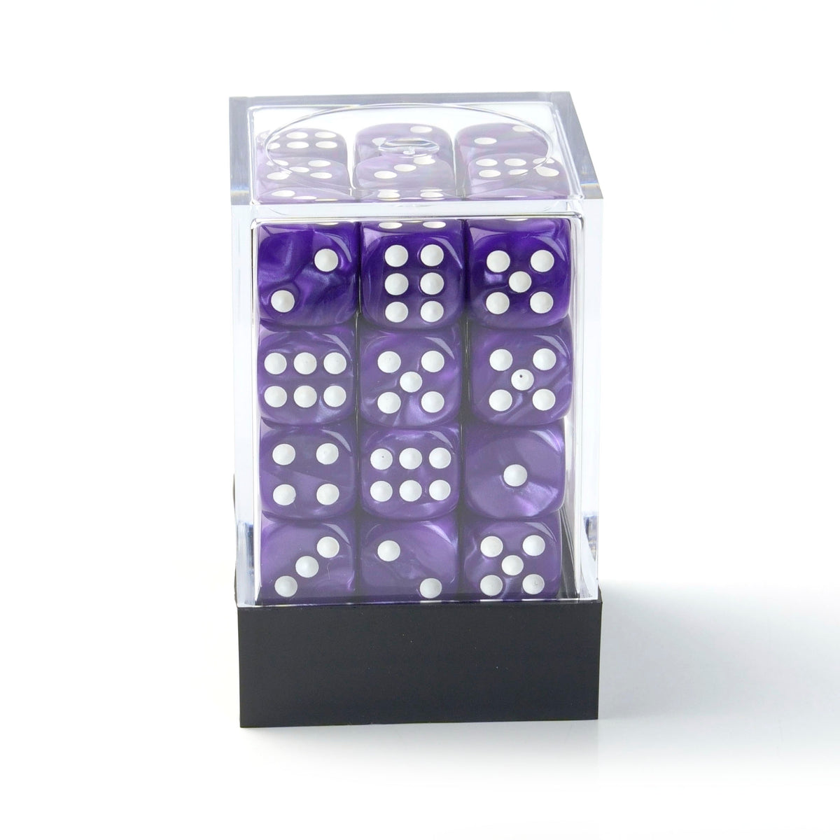 Pearl Purple - 12mm Marble D6 Dice – 36 Pack