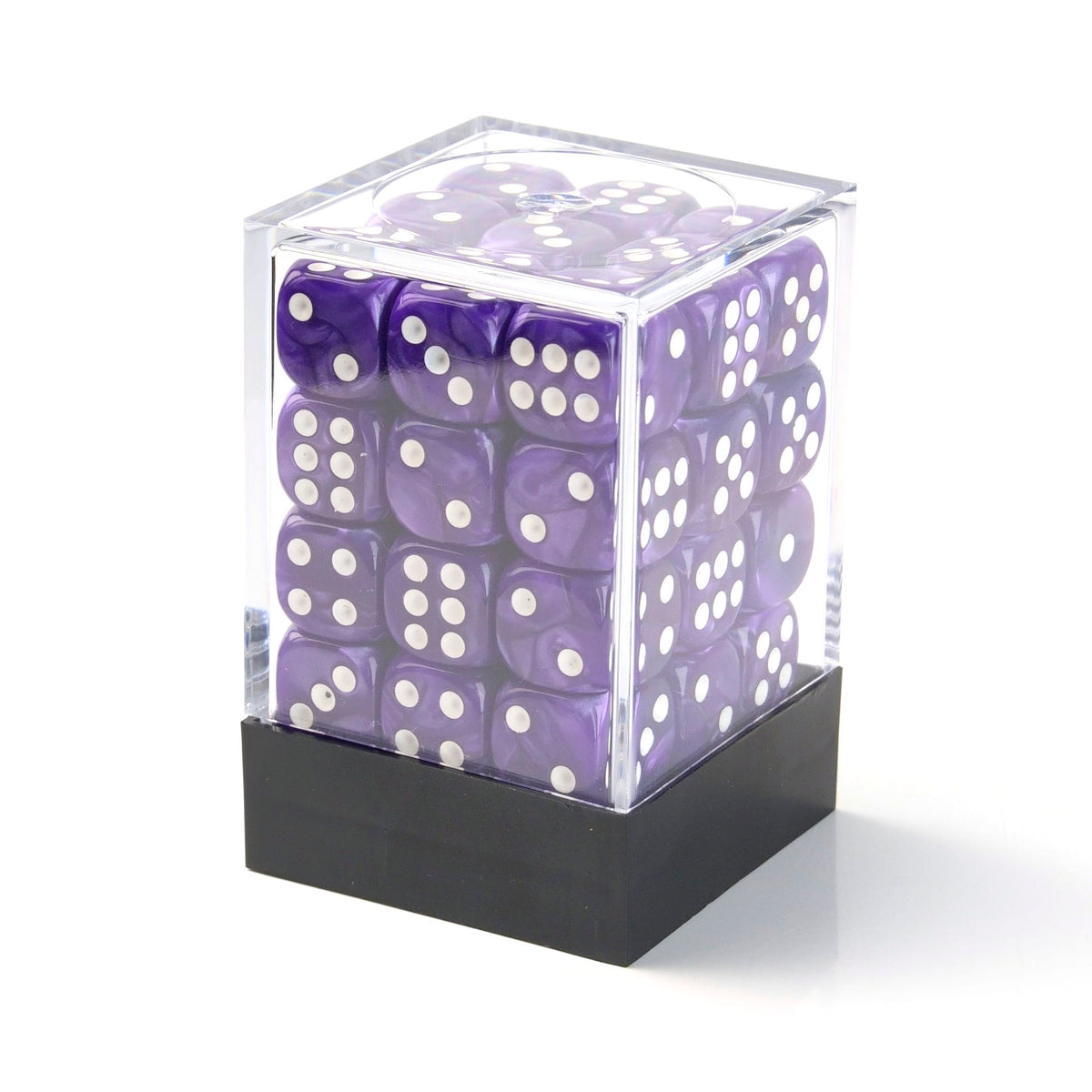 Pearl Purple - 12mm Marble D6 Dice – 36 Pack