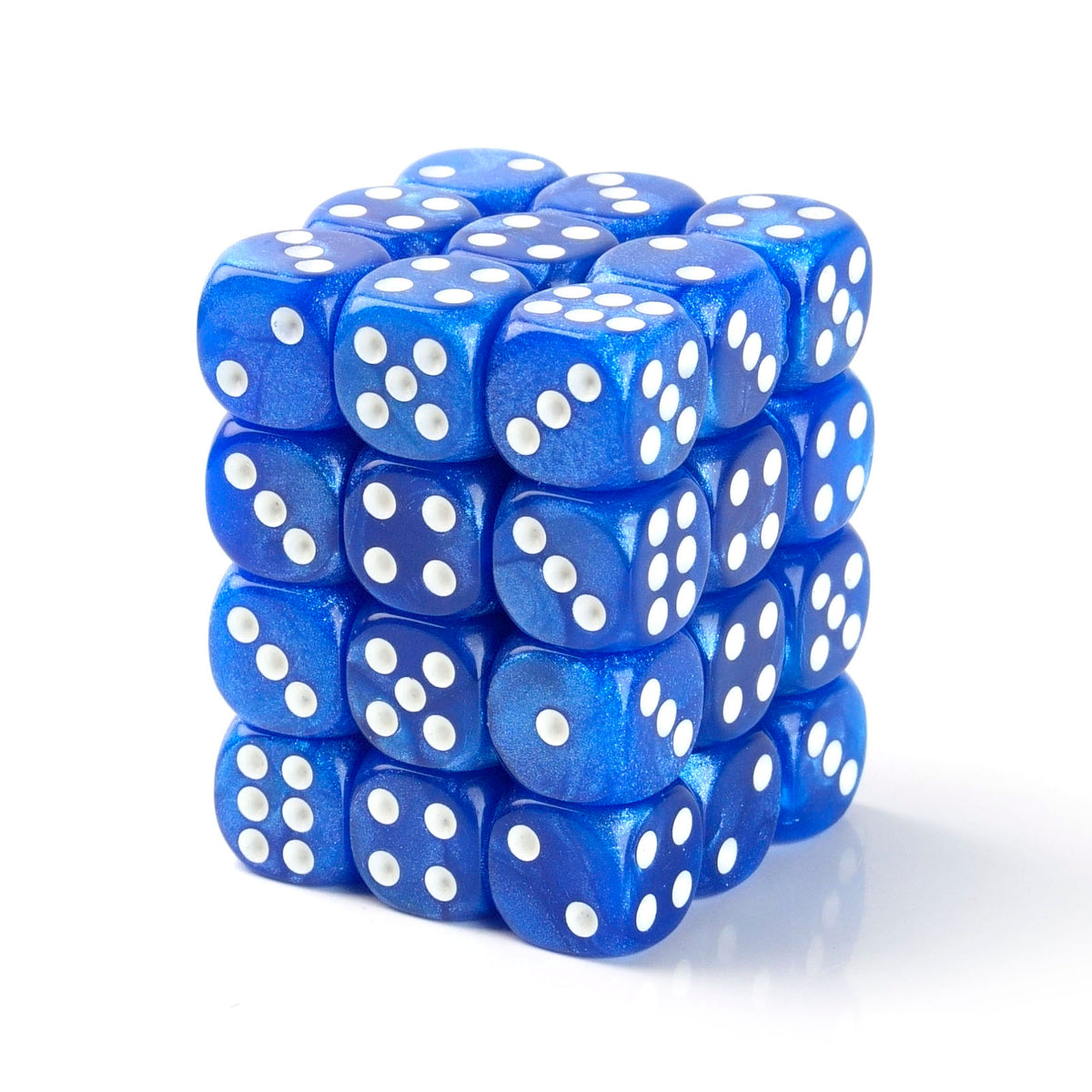 Pearl Navy Blue - 12mm Marble D6 Dice – 36 Pack
