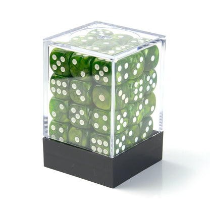 Pearl Green - 12mm Marble D6 Dice – 36 Pack