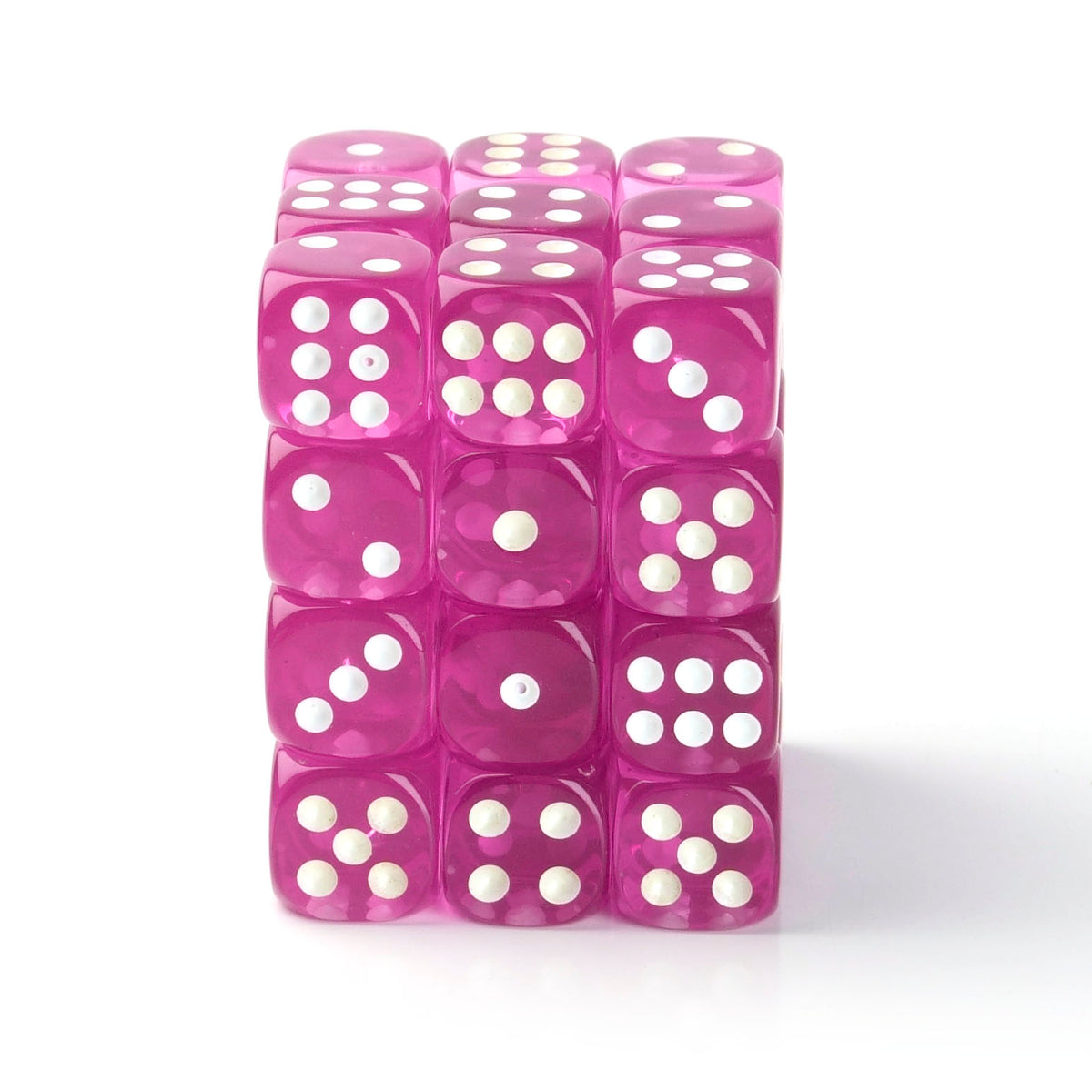 Transparent Pink - 12mm D6 Dice – 36 Pack