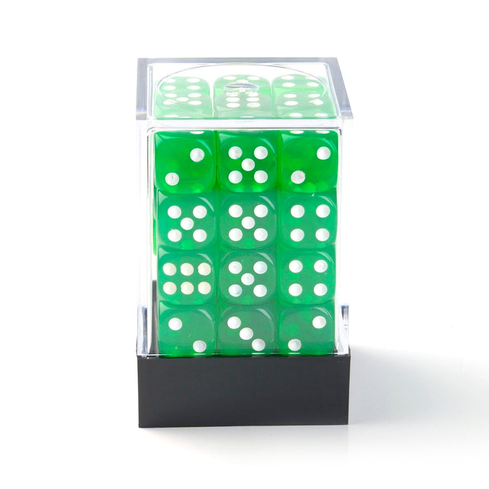 Transparent Green - 12mm D6 Dice – 36 Pack