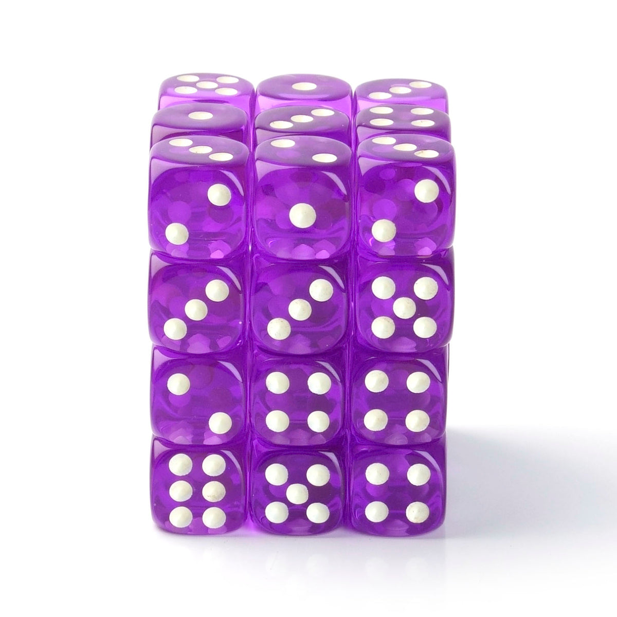 Transparent Purple - 12mm D6 Dice – 36 Pack