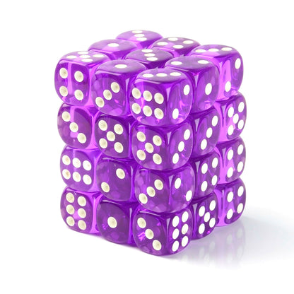 Transparent Purple - 12mm D6 Dice – 36 Pack