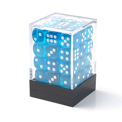 Transparent Light Blue - 12mm D6 Dice – 36 Pack