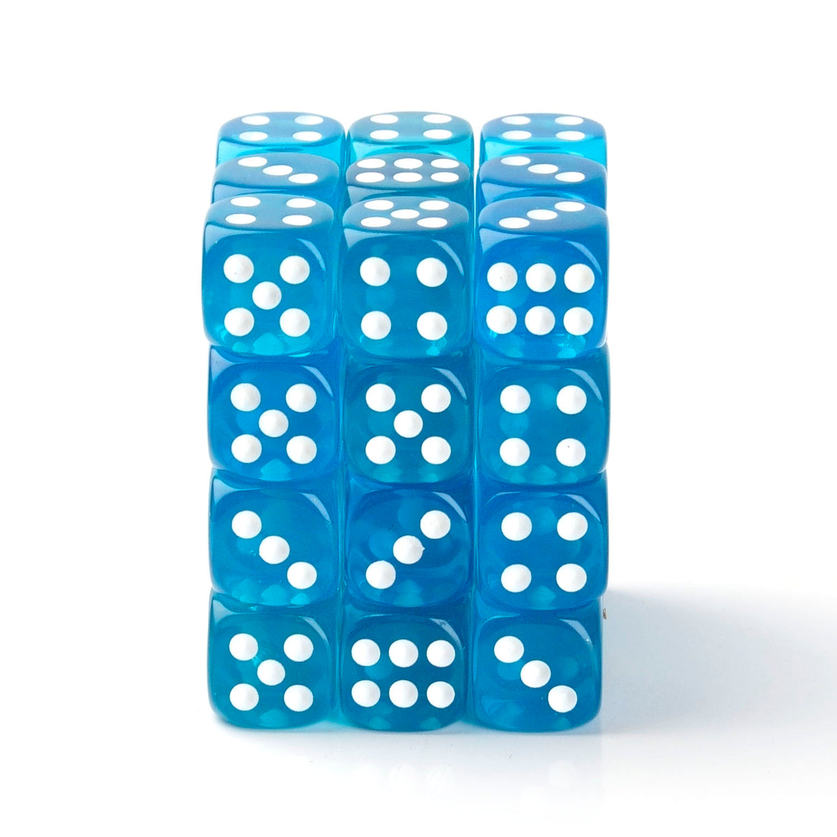 Transparent Light Blue - 12mm D6 Dice – 36 Pack