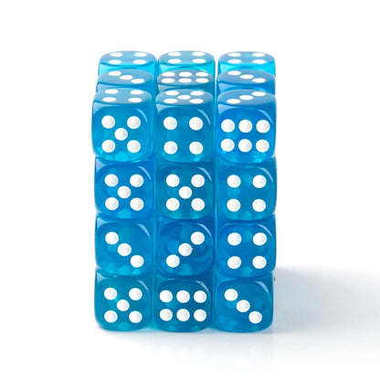 Transparent Light Blue - 12mm D6 Dice – 36 Pack