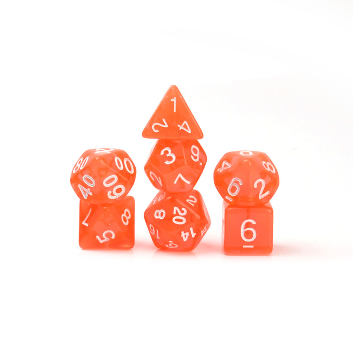 Transparent Orange – 7 Pack RPG Dice
