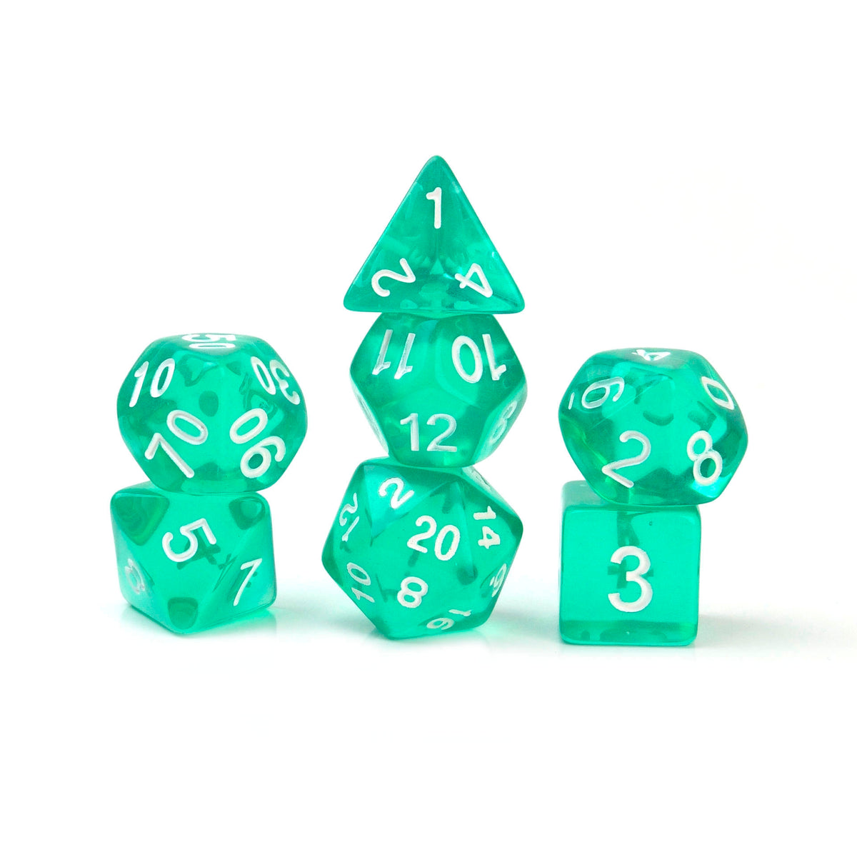 Transparent Jade Green – 7 Pack RPG Dice