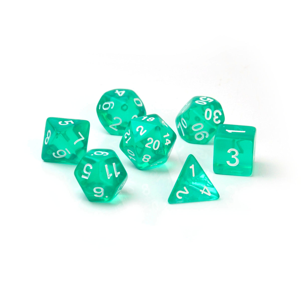 Transparent Jade Green – 7 Pack RPG Dice