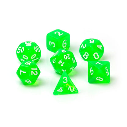 Transparent Light Green – 7 Pack RPG Dice