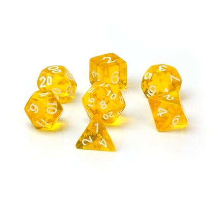 Transparent Yellow – 7 Pack RPG Dice