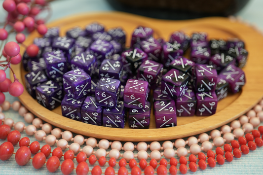 Marble Purple and Pink + / - Counter Dice – 12 Pack