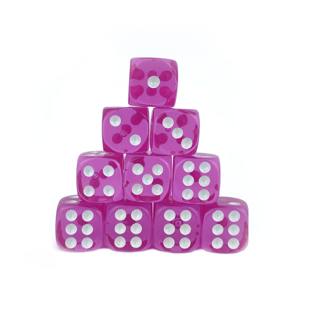 Transparent Pink - 12mm D6 Dice – 36 Pack