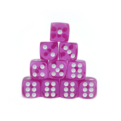 Transparent Pink - 12mm D6 Dice – 36 Pack