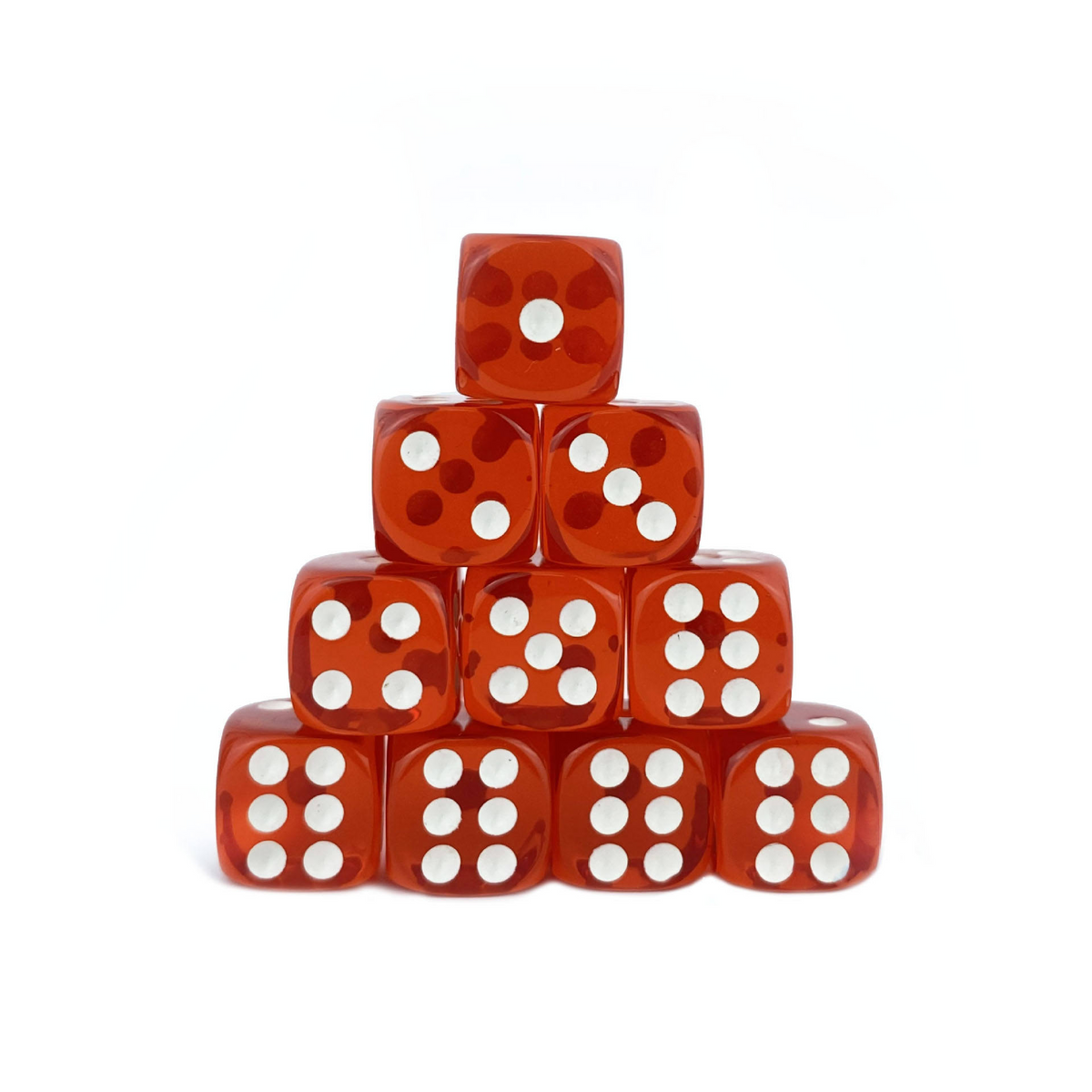 Transparent Red - 12mm D6 Dice – 36 Pack