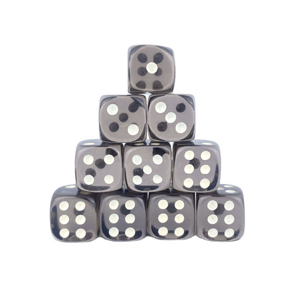 Transparent Black - 12mm D6 Dice – 36 Pack