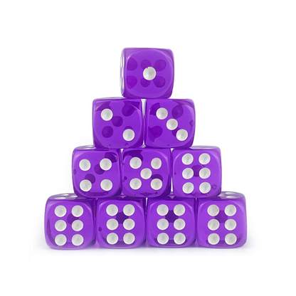 Transparent Purple - 12mm D6 Dice – 36 Pack