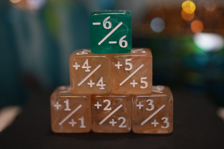 Yuzu Yellow and Mint Green + / - Counter Dice – 12 Pack