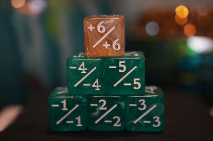 Yuzu Yellow and Mint Green + / - Counter Dice – 12 Pack
