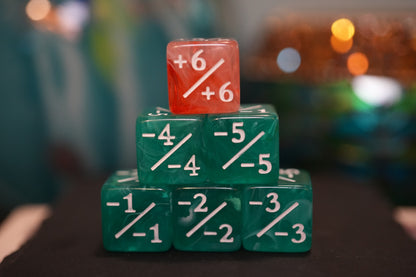 Peach Pink and Mint Green + / - Counter Dice – 12 Pack