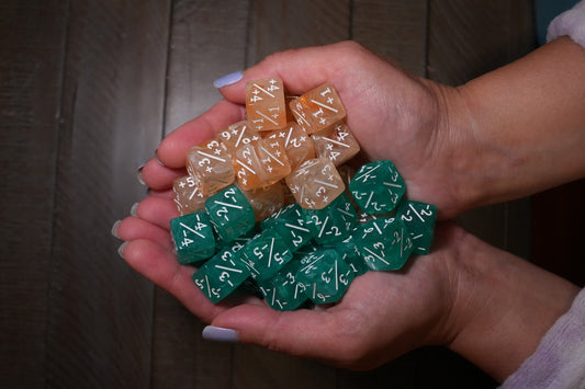 Yuzu Yellow and Mint Green + / - Counter Dice – 12 Pack