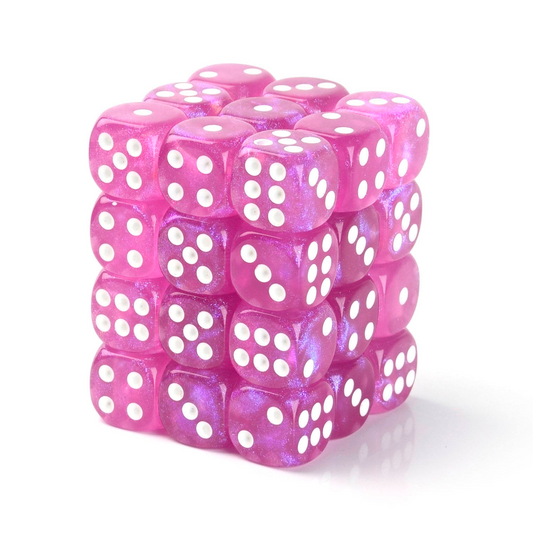 Galaxy Pink - 12mm Marble D6 Dice – 36 Pack