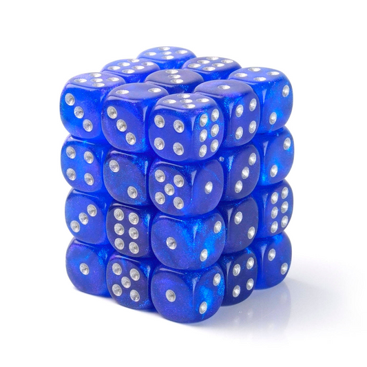 Galaxy Royal Blue - 12mm Marble D6 Dice – 36 Pack