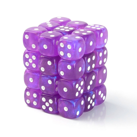 Galaxy Purple - 12mm Marble D6 Dice – 36 Pack