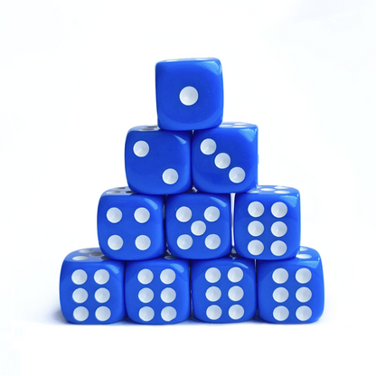 Classic Blue - 12mm Opaque D6 Dice – 36 Pack