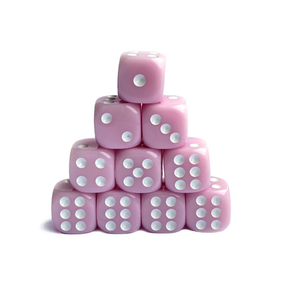 Classic Pink - 12mm Opaque D6 Dice – 36 Pack