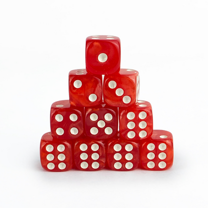 Pearl Red - 12mm Marble D6 Dice – 36 Pack