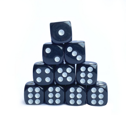Classic Black - 12mm Opaque D6 Dice – 36 Pack