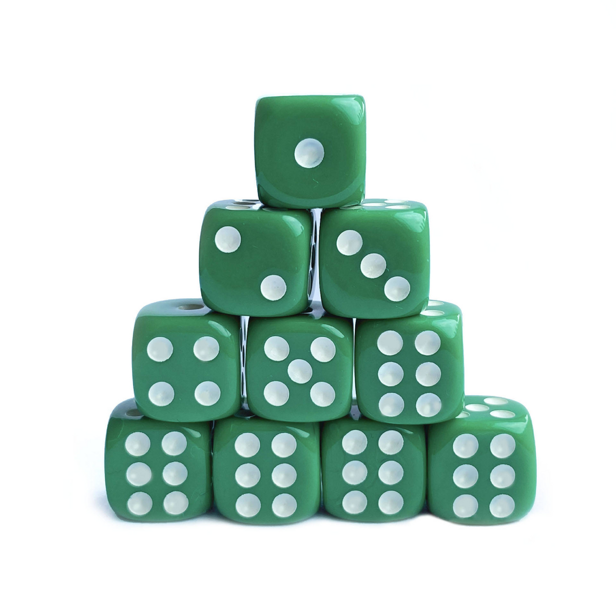 Classic Green - 12mm Opaque D6 Dice – 36 Pack