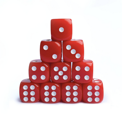Classic Red - 12mm Opaque D6 Dice – 36 Pack