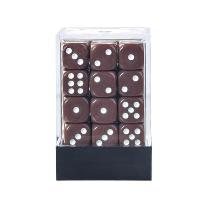 Classic Brown - 12mm Opaque D6 Dice – 36 Pack