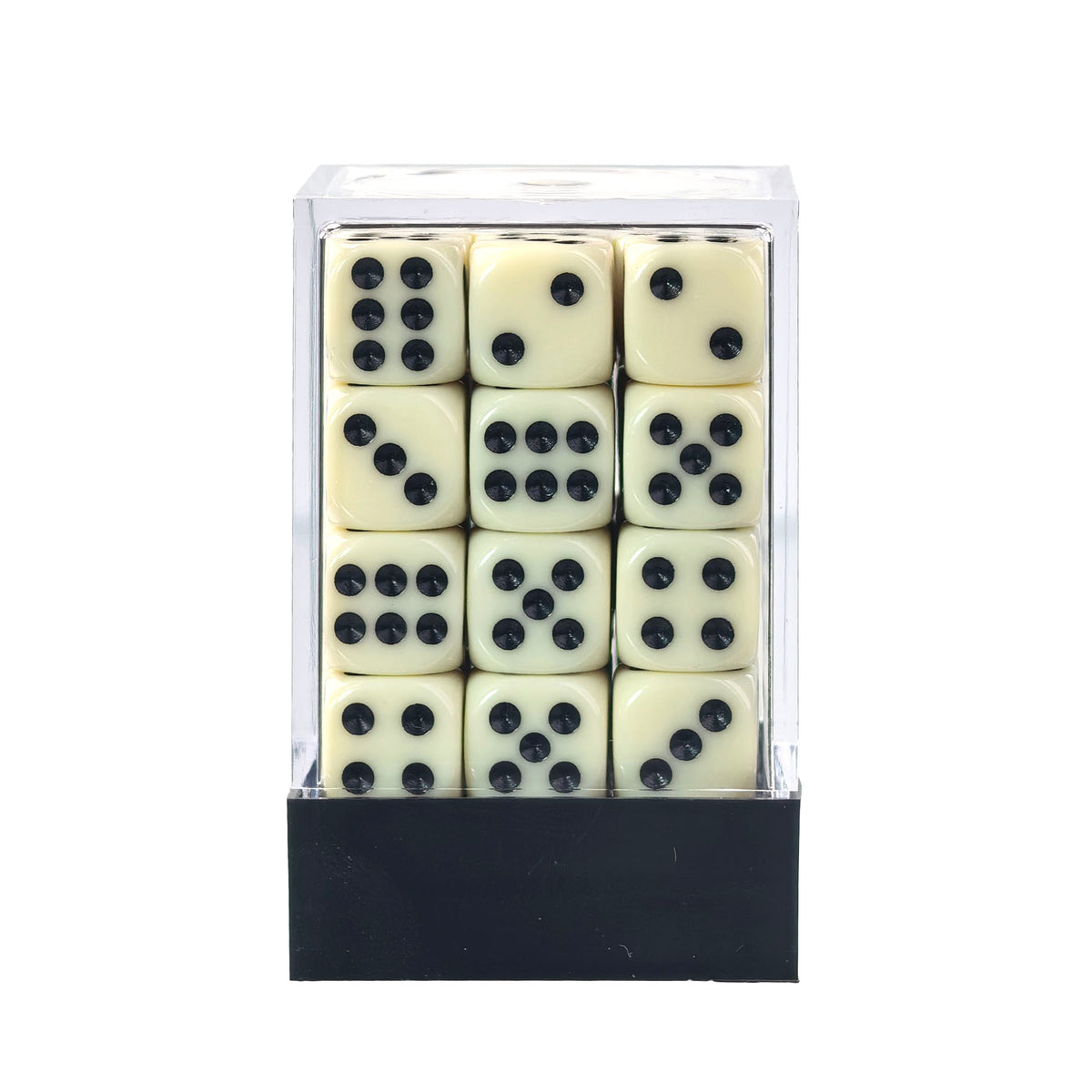 Classic Ivory - 12mm Opaque D6 Dice – 36 Pack