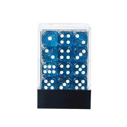 Glitter Light Blue - 12mm D6 Dice – 36 Pack