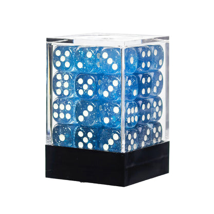 Glitter Light Blue - 12mm D6 Dice – 36 Pack