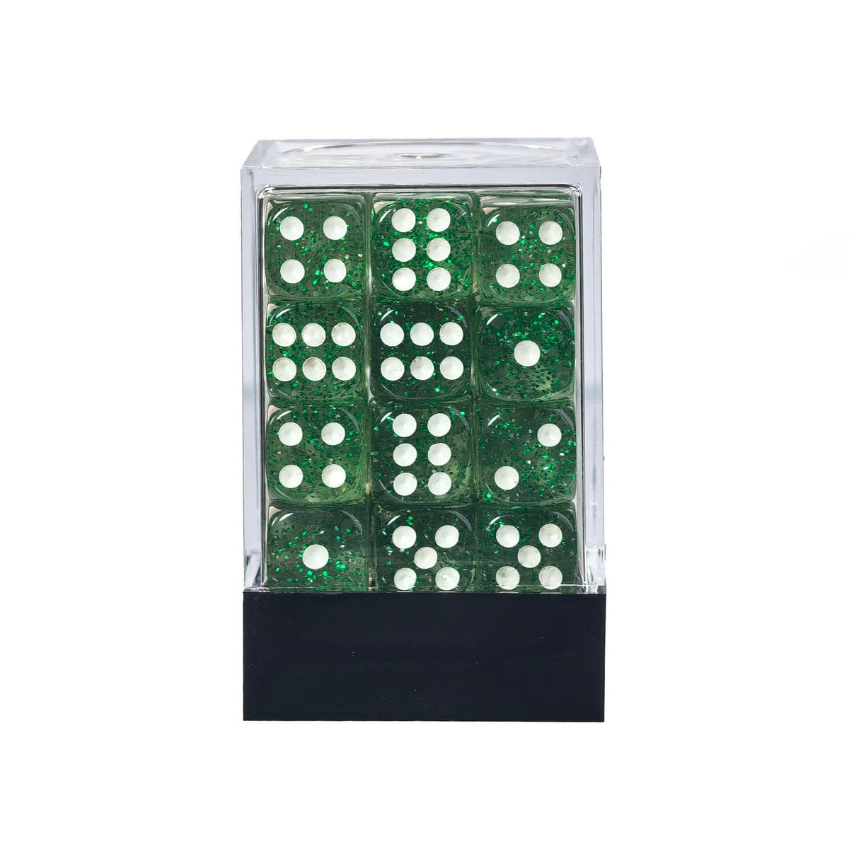 Glitter Green - 12mm D6 Dice – 36 Pack