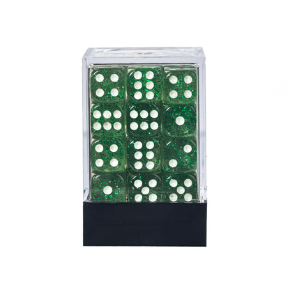 Glitter Green - 12mm D6 Dice – 36 Pack