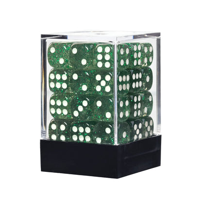 Glitter Green - 12mm D6 Dice – 36 Pack