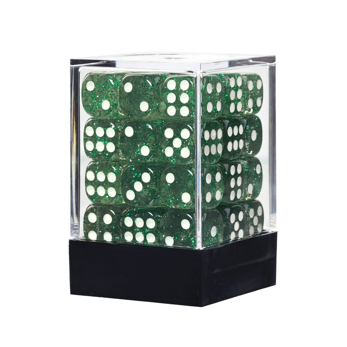 Glitter Green - 12mm D6 Dice – 36 Pack
