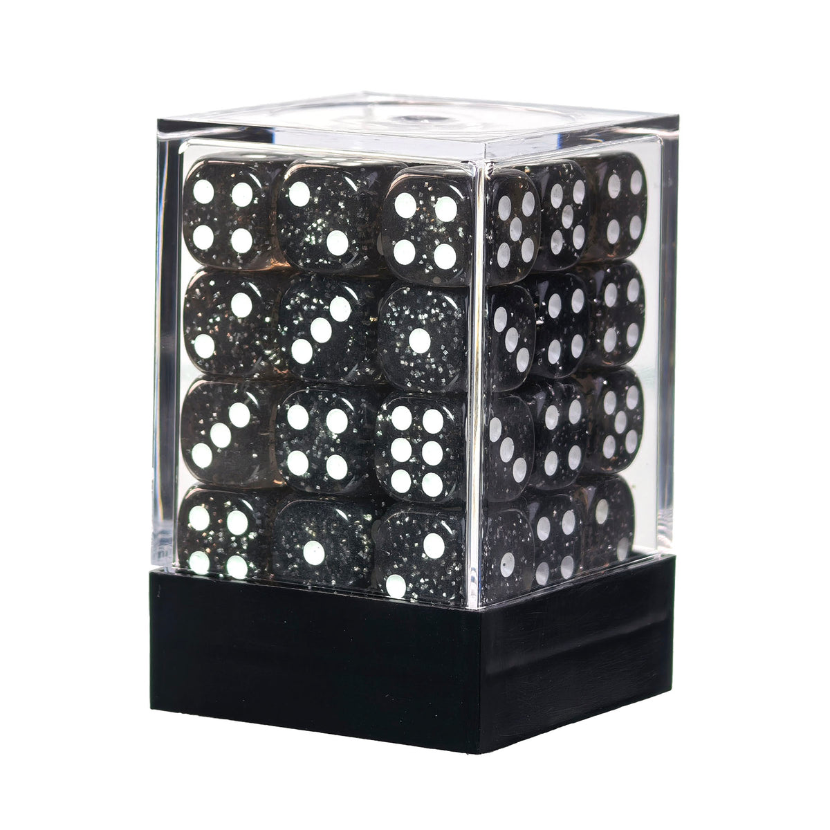Glitter Black - 12mm D6 Dice – 36 Pack