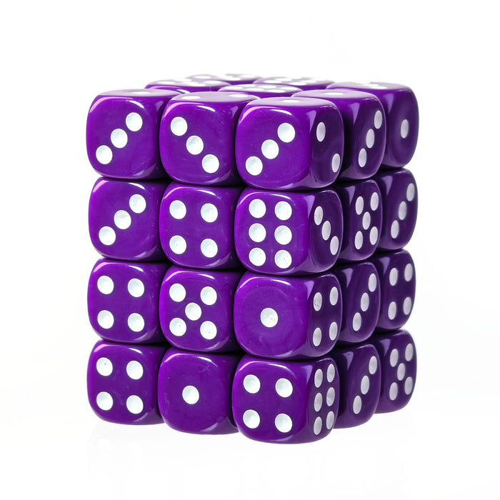 Classic Purple - 12mm Opaque D6 Dice – 36 Pack