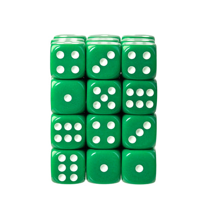 Classic Green - 12mm Opaque D6 Dice – 36 Pack