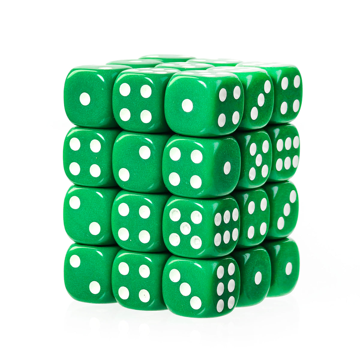Classic Green - 12mm Opaque D6 Dice – 36 Pack